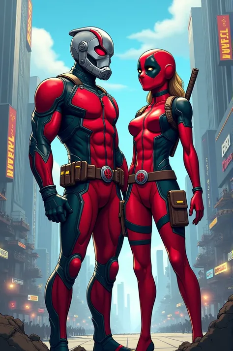 An image of Ant-man and Lady Deadpool together 