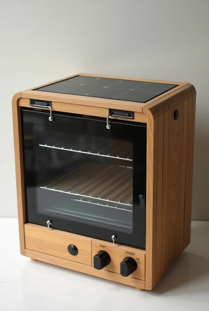 Create a homemade microwave with a solar panel and battery together more homemade a little more modern but not so much a more homemade tris more modern 



