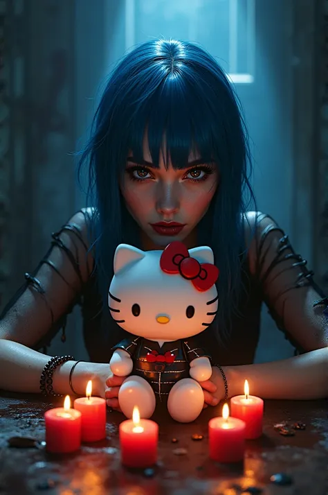 Ashnikko realistic with gothic hello.kitty lit candles 