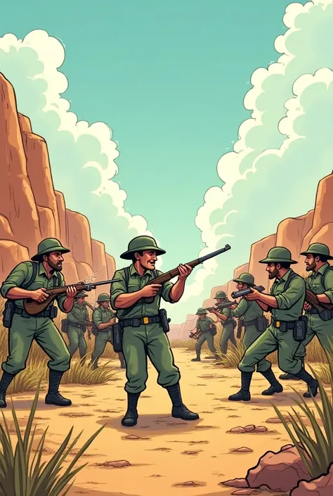 Show a comic cartoon from the Chaco War 