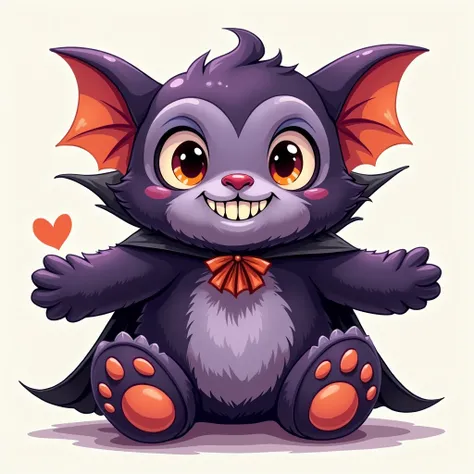 Stuffed animal Halloween vampire icon, 2D illustration 