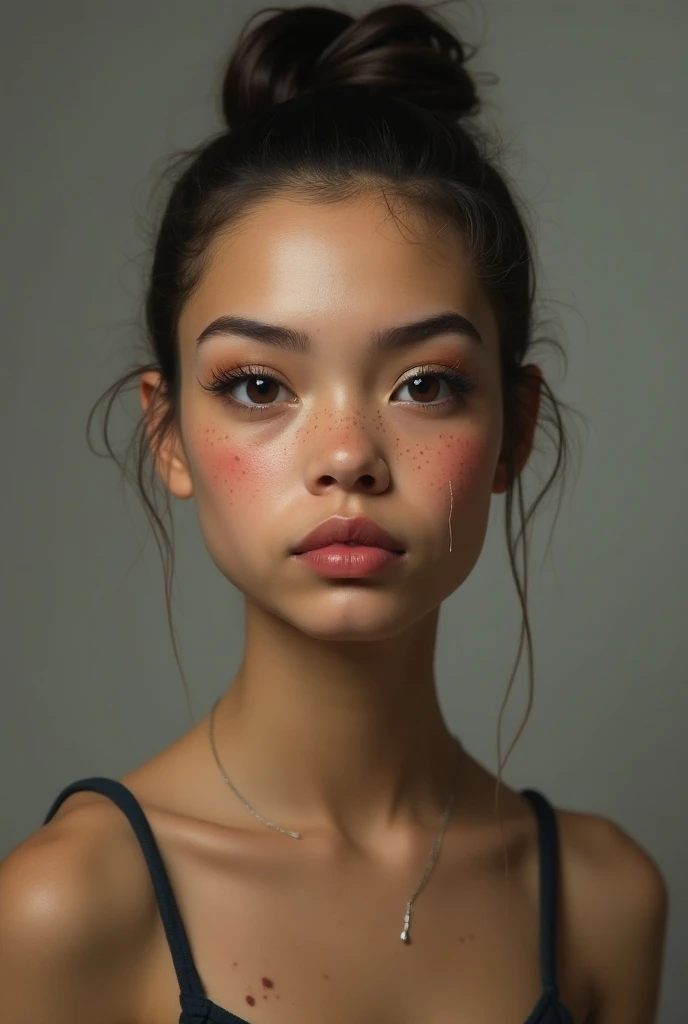 A not-so-pretty 17-year-old girl from Colombia hyper realistic full body ugliest 