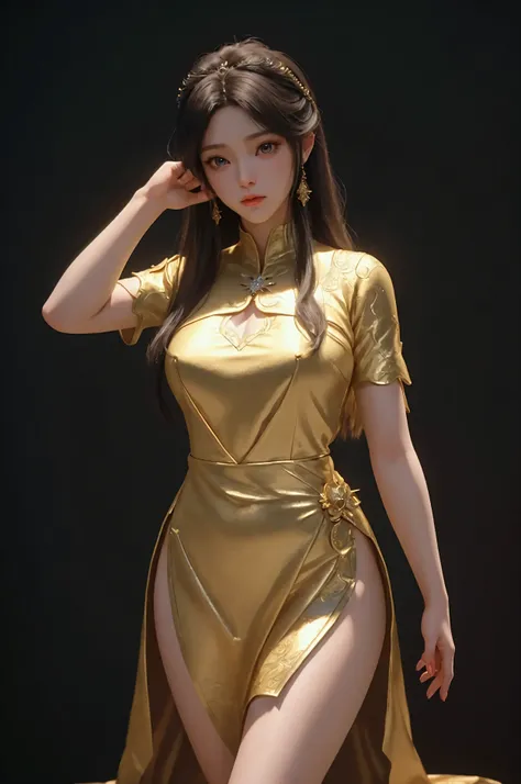 Race ：Anglo-Saxon，Full body shot，Masterpieces，masterpiece，8k， HD quality，CG，CG character style ，Super realistic anime style，3d modeling realism 0.8，Full body shot，Photographed the golden ratio of the thighs ， golden ratio body ， long legs，Big eyes，Real 0 ....