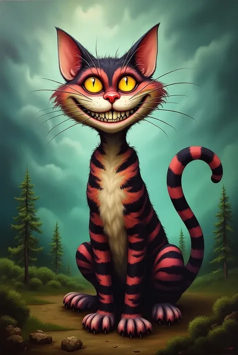 A painting of the animated Cheshire Cat 
About climate change 