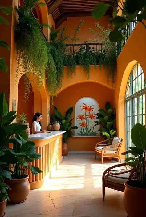 Tropical style reception area
