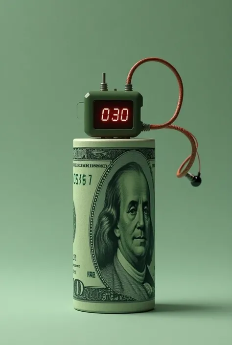 Time bomb with us dollar as bomb