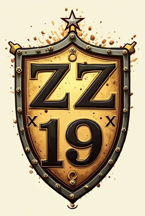 A football shield,  with the symbols of ZZ,  XIX and some beer chips 
That the logo is not realistic, Add the number 19 in Roman  