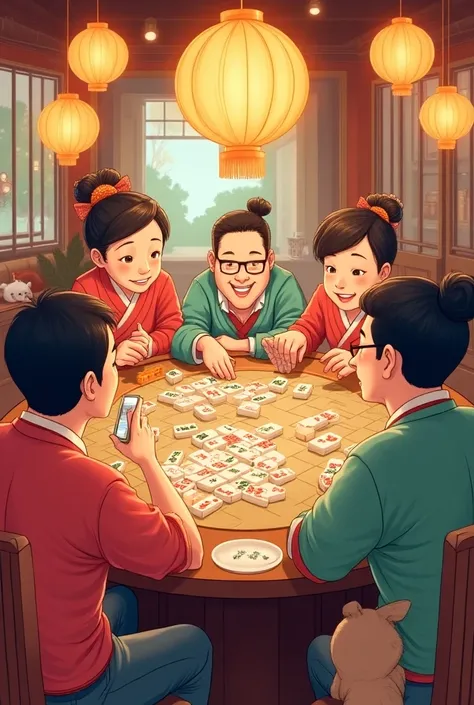 A MAHJONG PLAYING MAHJONG（Cartoon version）