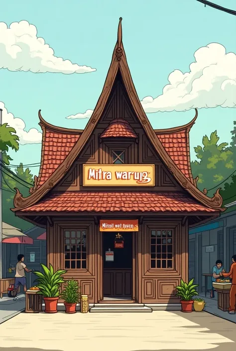 2D House with M Roof name Mitra Warung