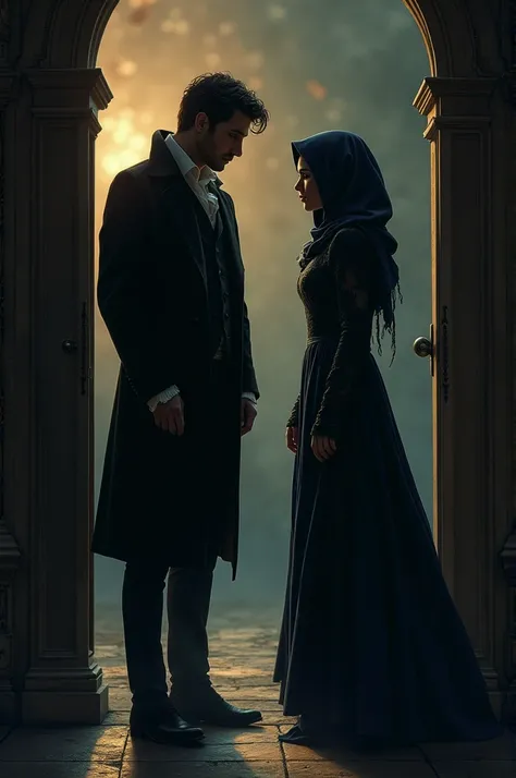 Handsome and libertine English Lord receives a beautiful hooded lady at his door ,  in the middle of the night.