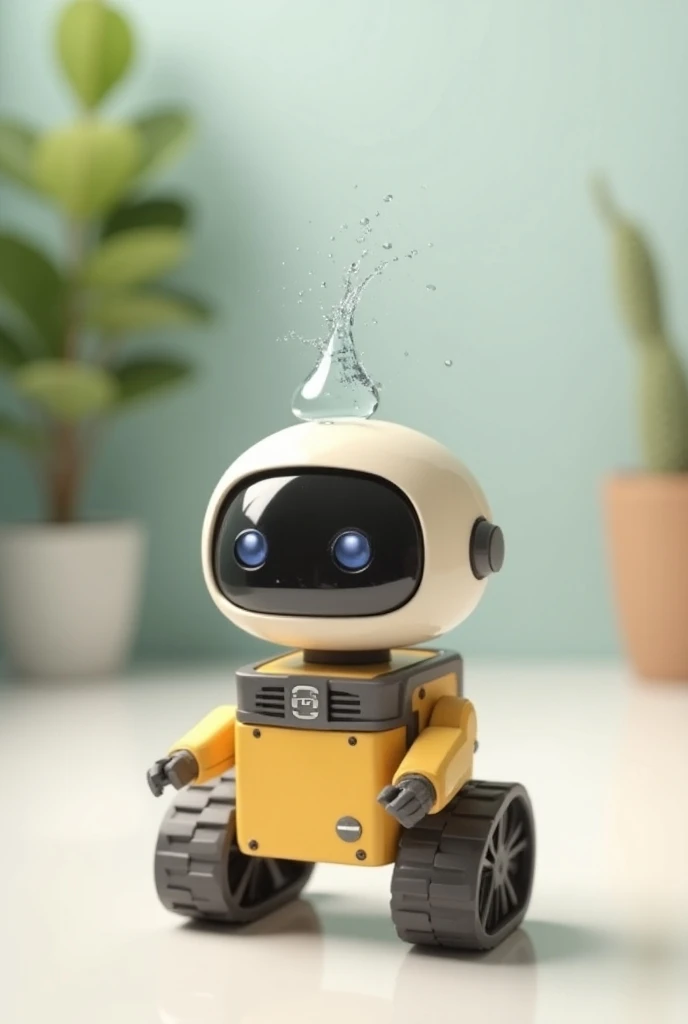 Generate a Wall-e Bluetooth robot with a fresh water dispenser that comes out of your pretty baby 
