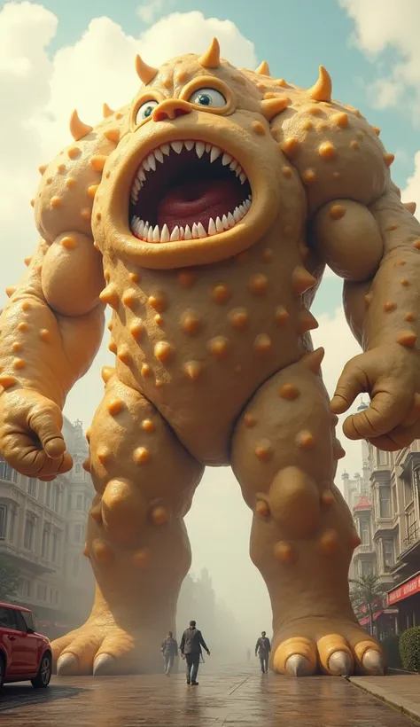 Create a giant hulk made up of momo