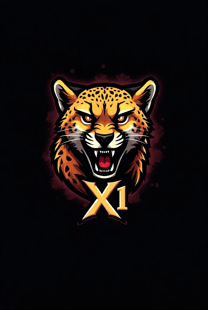 Create a cricket logo with name X1-MUSKETEERS it should look wild and use cheetah to represent it.