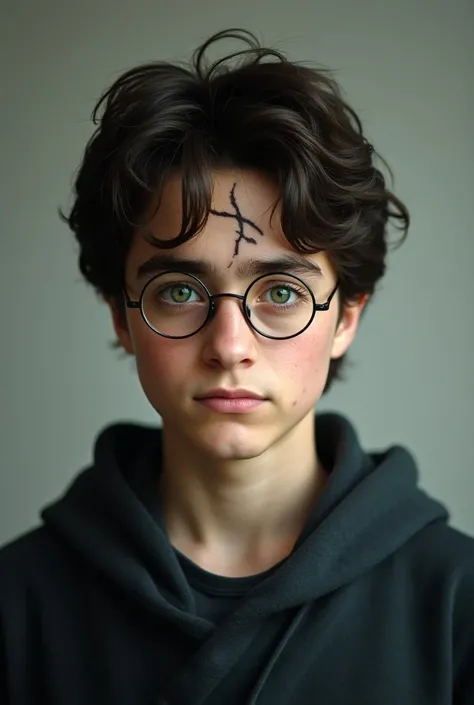 make me a harry potter. passport photo. human and realistic.