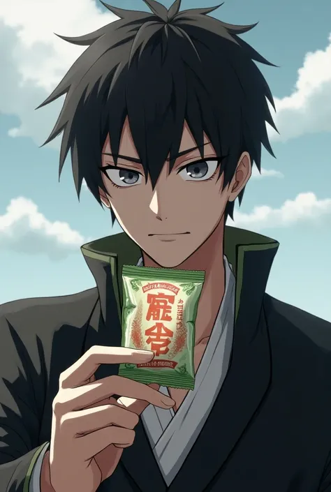 Tomioka from Kimetsu no Yaiba with a condom