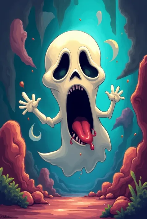 Scream Ghost face Cartoon style
