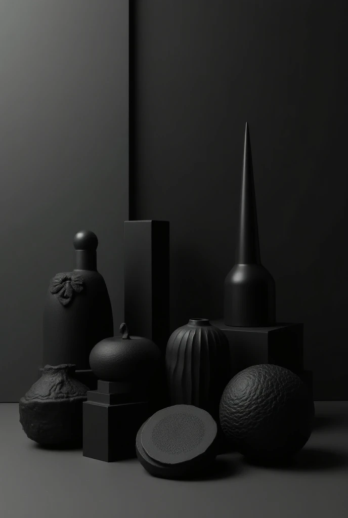 Still Life Photography with dominant black objects