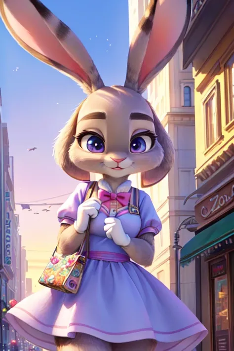 a close up of a person dressed in a bunny costume, ultrarealistic sweet bunny girl, zootopia movie style, disney character, judy hopps from zootopia, in style of disney animation, disney stylized furry, photorealistic disney, zootopia style, cute anthropom...