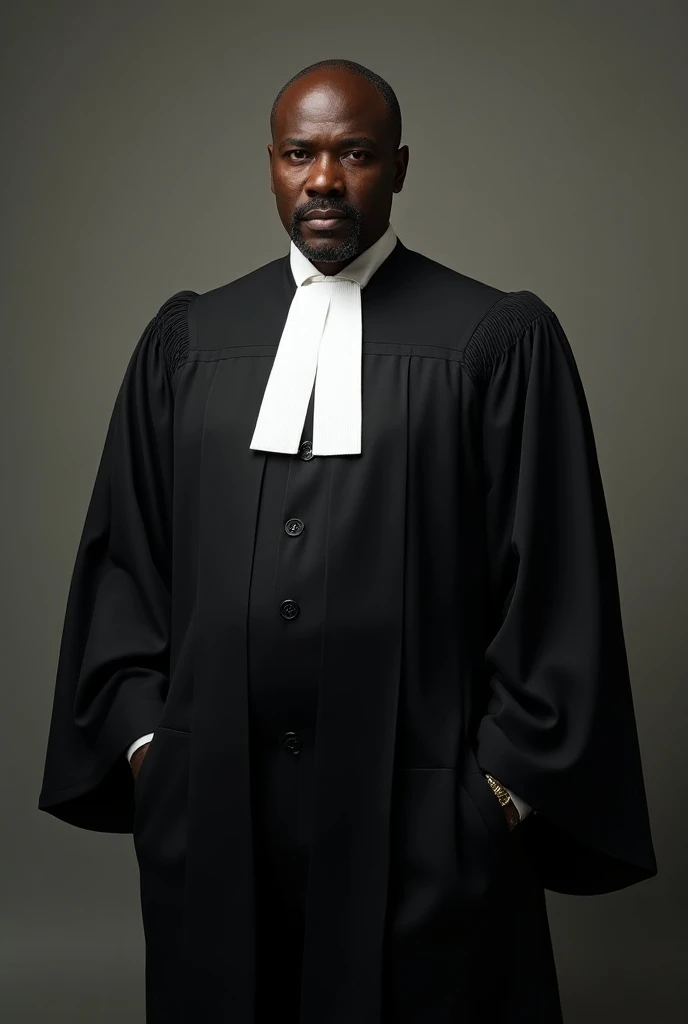 Portrait Image of a black lawyer on a court gown