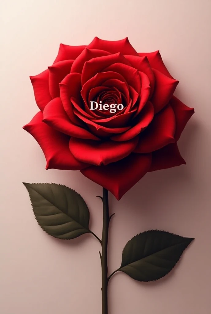 a red rose containing the name Diego for a pc wallpaper