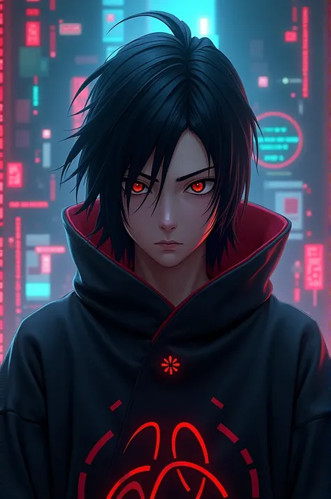 Itachi uchiha with gaming background 