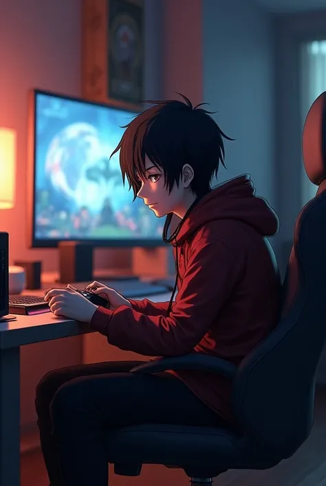 Small Itachi uchiha with gaming background to Play games