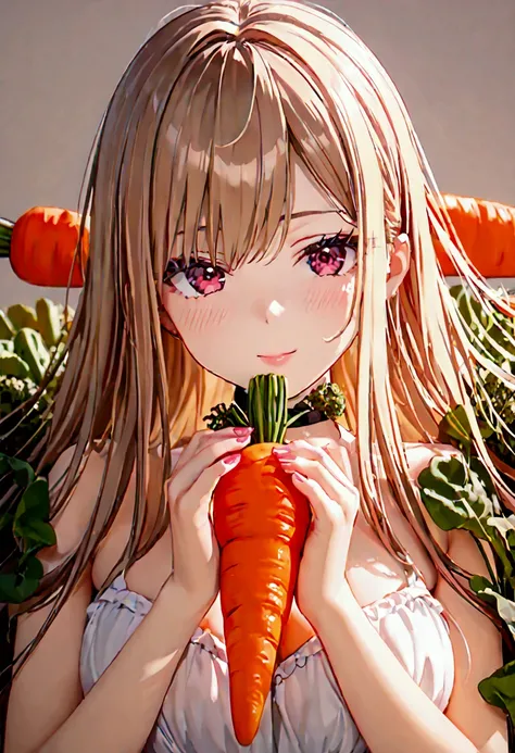 Beautiful Girl with Carrots