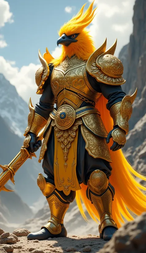 Oriolus chinensis Warrior,gold color,iron armor