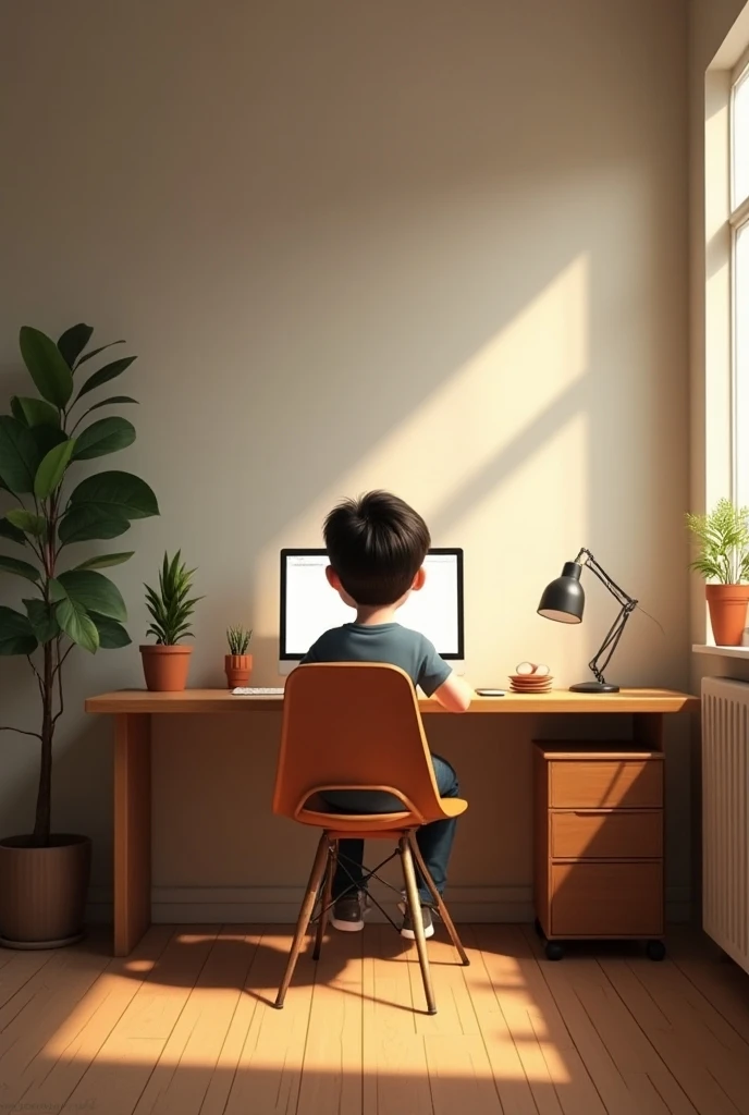 Studio chair 💺 is boy and table and computer 