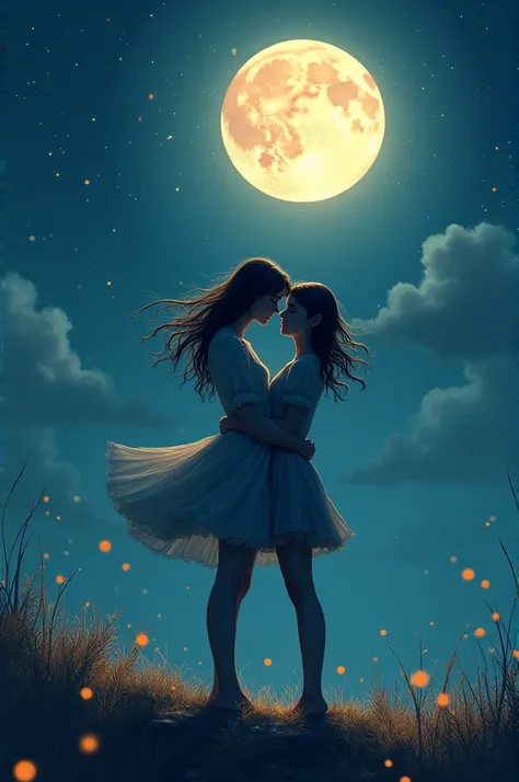 When I first saw you at night,
I cast aside my sorrow and formed a bond with the moonlight.

The sweet melody of the wind echoed in my ears,
And I felt drawn to the depth of your eyes, pulling me near.

In awe, I gazed at your windswept hair,
The moon bath...