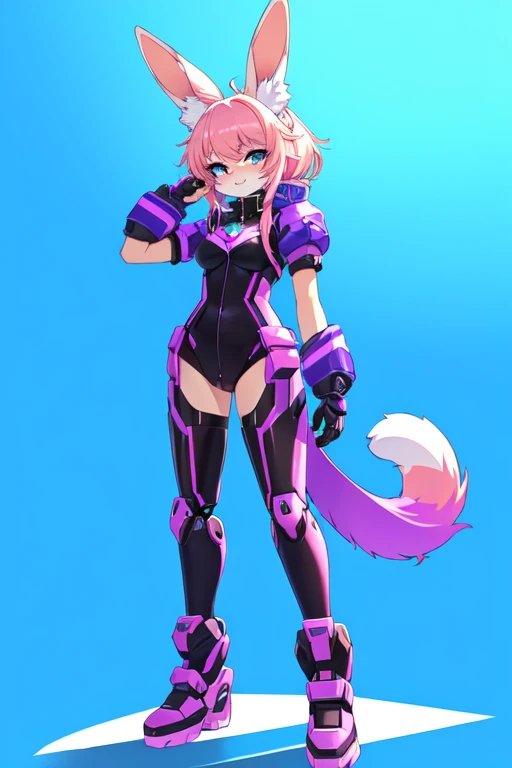 a cartoon picture of a girl with bunny ears and a purple outfit, fully robotic!! catgirl, oc commission, attractive cat girl, cat girl, catgirl, badass pose, y 2 k cutecore clowncore, bubblegum body, kda, anime catgirl, anime girl of the future, commission...