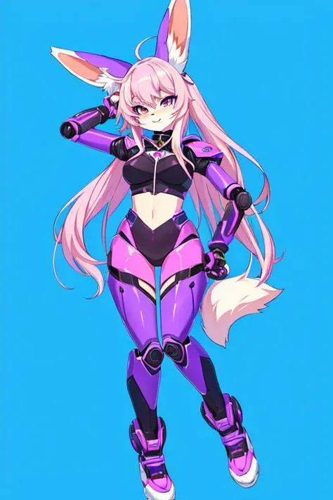 a cartoon picture of a girl with bunny ears and a purple outfit, fully robotic!! catgirl, oc commission, attractive cat girl, cat girl, catgirl, badass pose, y 2 k cutecore clowncore, bubblegum body, kda, anime catgirl, anime girl of the future, commission...