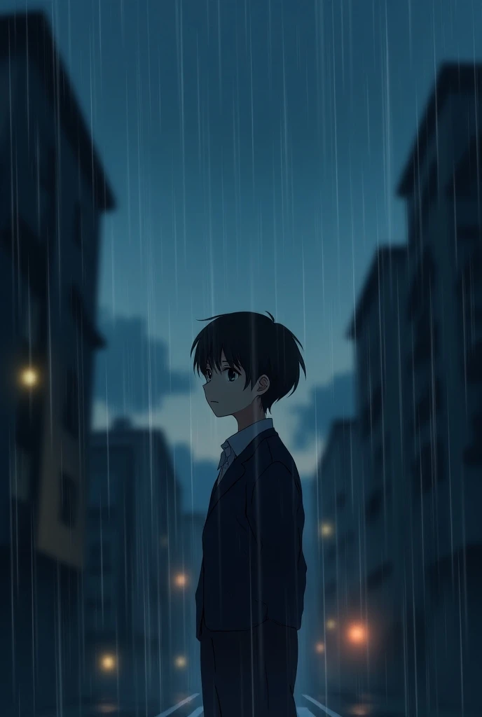 Anime sad boy wallpaper with rain 
Seasion