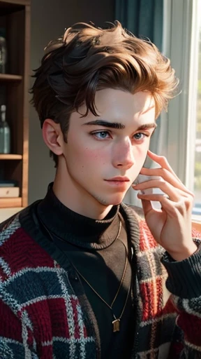  A young Canadian man focuses on his face