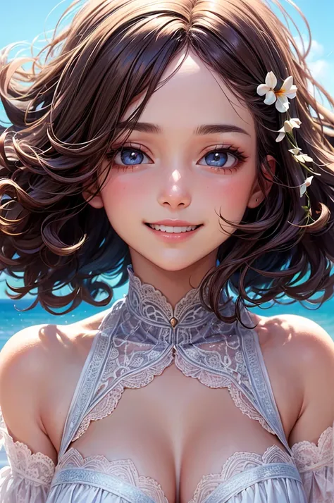 Mysterious fairy, background is also firm and high image quality ,The background is a bright pink field of flowers,background 3 :Character 1,Best Qualityの本物のテクスチャ加工された肌, Delicate Facial Features , round symmetrical eyes ,A gentle and beautiful expression ,...