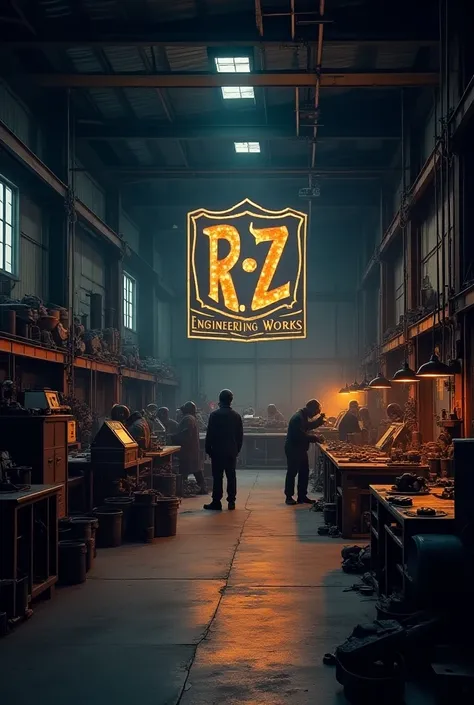 A welding shop in the name of R.Z engineering works logo