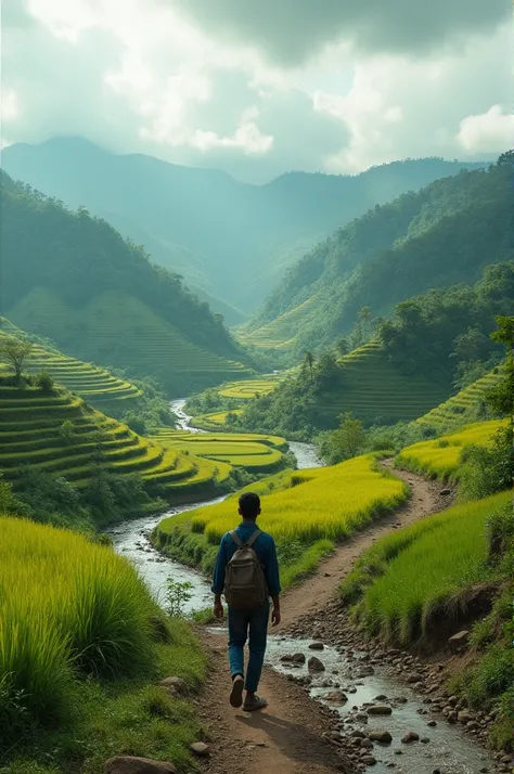  In a remote countryside surrounded by hills and rice fields ,  a WiFi technician named Ajaynet fights to bring internet connectivity to local communities . Every day,  he has to travel long journeys through rocky roads and small rivers to reach the homes ...