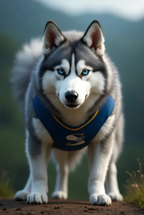 Create a Husky dog from the mascot of a sports school Liceo Santa Maria la Blanca Valdivia