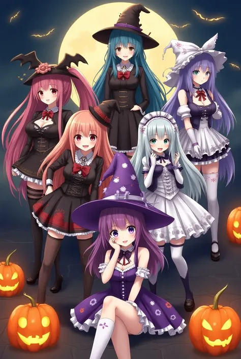 Anime women  diffrent halloween  dress 