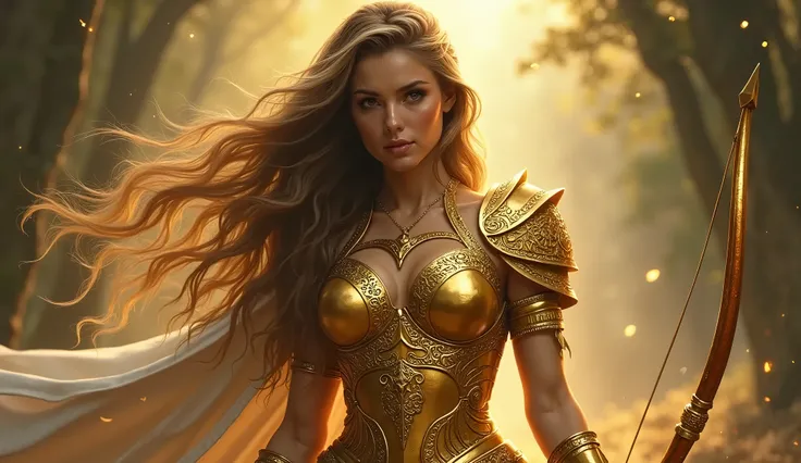 Sagittarius girl in gold armor