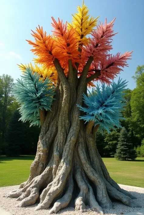 A  installation of  tree based on theme of  5 different element of life  in different different tree with different one element one of five elements of life .  The materials was use that installation of trees not destroyed in wind rain and in sun .  Instal...