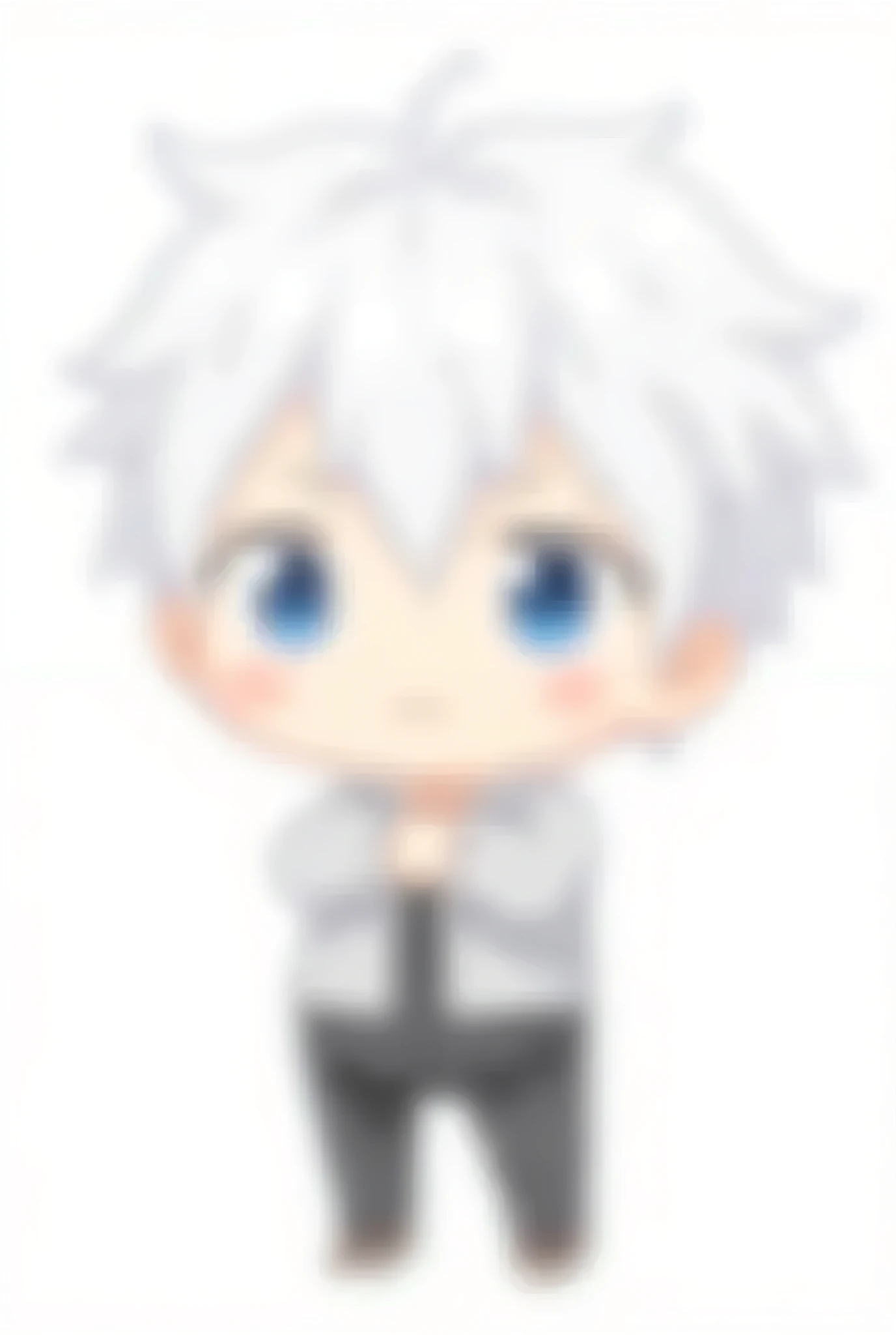 Make a small Kawai Satoru Gojo icon that is male, Let it be in png 