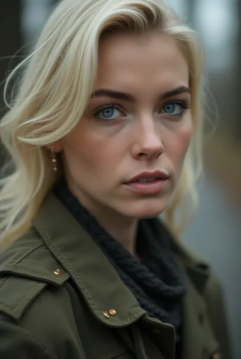 Beautiful white blonde Nazi woman with light eyes 