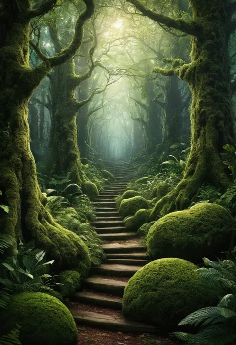 A realistic and mystical forest 