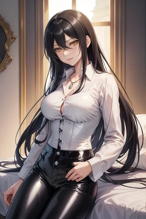 sakuya shirase , sakuya shirase  first,  long black hair , gathered in a ponytail, masterpiece,  best quality ,   high definitio...