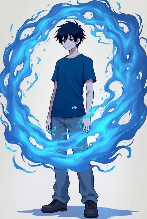 Arashi Hellebore, a 16-year-old with a lean build, stands at 165 cm with short, jet-black hair and a pale complexion. He typically wears a simple blue t-shirt and grey pants, giving him a practical, no-nonsense look. His cold, emotionless expression often ...