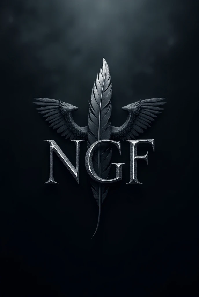 A logo with the initials NGF, that contains a feather and an evil angel