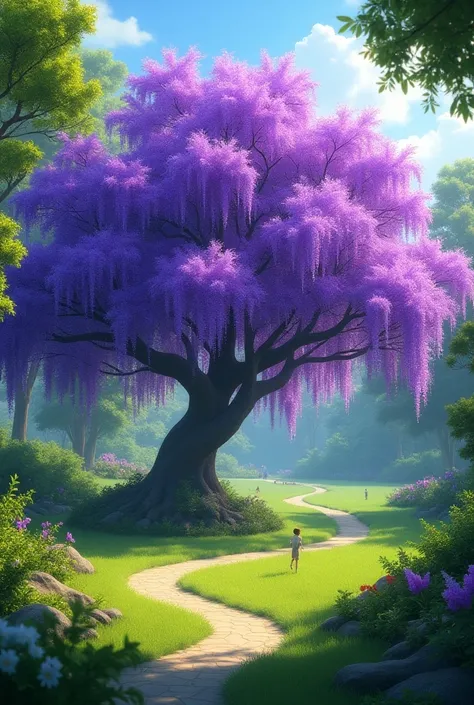 Park scene 
Jacaranda tree 