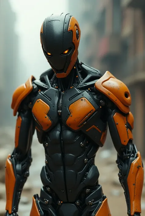 (Cyborg:1.2), ((half human, half machine)), Spiderman robot, black and orange colors patterns, (((kinetic))), Masterpiece full body, High definition, 8K, Very high quality, high-detail face, Sharp, Cinematic, Detailed, 8K, Sharp focus, fierce pose, masterp...