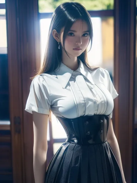 Full Body Shot、8k, masterpiece, RAW Photos,   best quality, Realistic,   High Definition CG Unity 8k Wallpaper ,   depth of field, Cinematic Light,   lens flare,   Ray Tracing  , (   very beautiful face   , Beautiful Lips,   beautiful eyes),    intricate d...